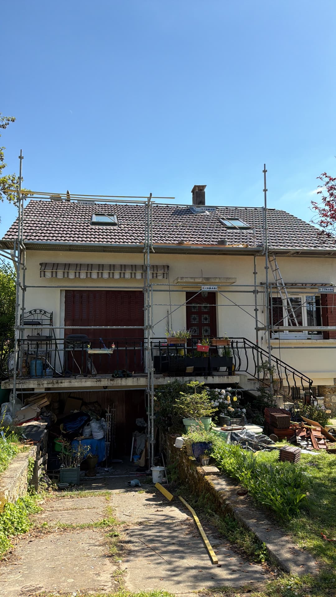 Échafaudage pour la réfection complète d’une toiture